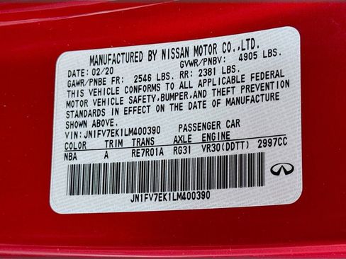 Used 2020 INFINITI Q60 Red Sport 400 w/ Proactive Package image 40