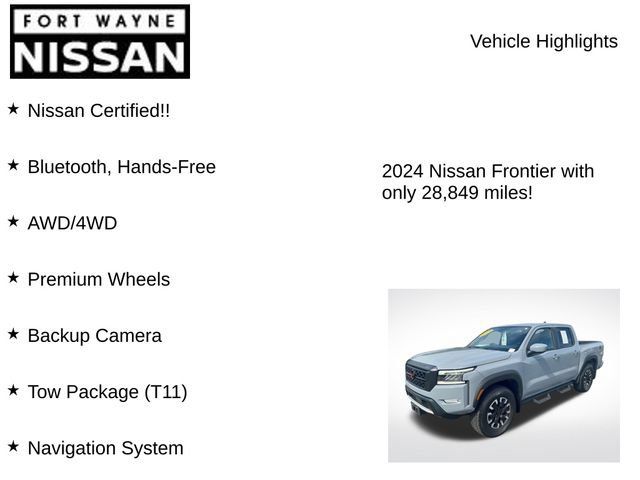 Certified 2024 Nissan Frontier PRO-4X w/ Pro Convenience Package AWD/4WD image 8