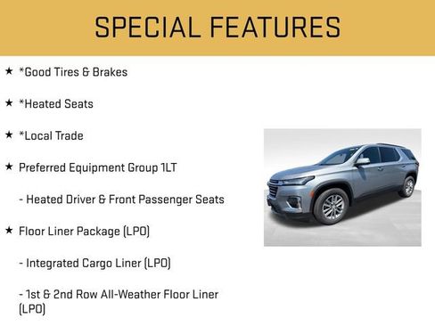 Used 2023 Chevrolet Traverse LT w/ LPO, Floor Liner Package AWD/4WD image 6