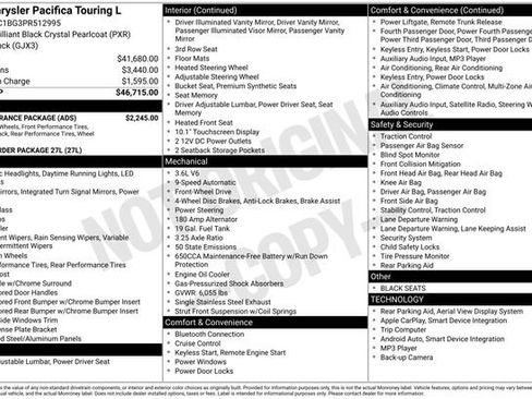 Used 2023 Chrysler Pacifica Touring-L w/ S Appearance Package image 32