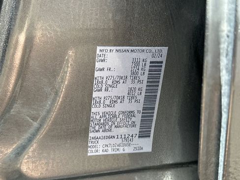 Used 2024 Nissan Titan PRO-4X w/ Pro-4x Utility Package AWD/4WD image 34