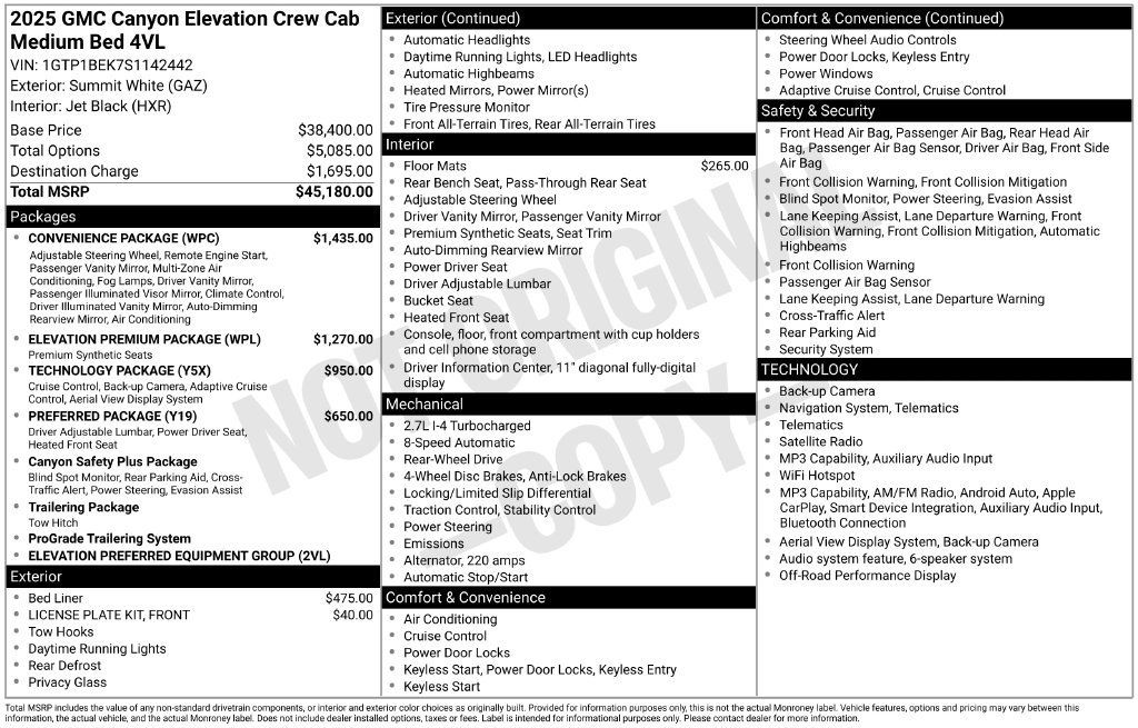 Used 2025 GMC Canyon Elevation w/ Convenience Package RWD image 4