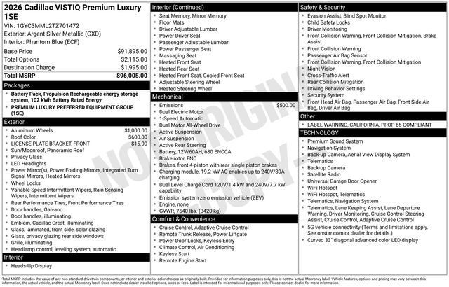 Certified 2026 Cadillac Vistiq Premium Luxury AWD/4WD image 50