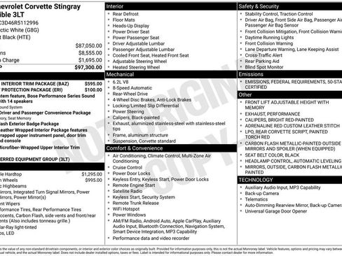 Used 2024 Chevrolet Corvette Stingray w/ Stealth Interior Trim Package image 66