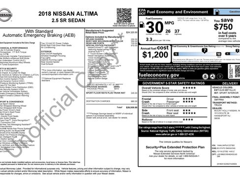 Used 2018 Nissan Altima 2.5 SR w/ SR Special Edition image 5