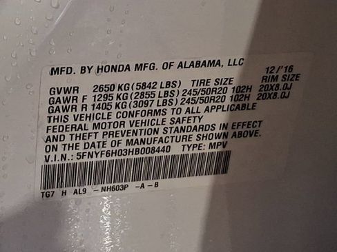 Used 2017 Honda Pilot Elite image 27