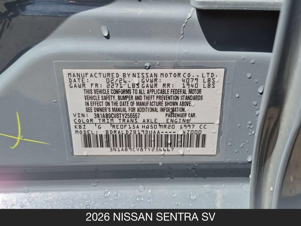 Certified 2026 Nissan Sentra SV w/ Floor Mat Package FWD image 24