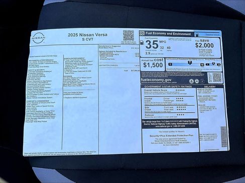 New 2025 Nissan Versa S w/ Trunk Package image 21