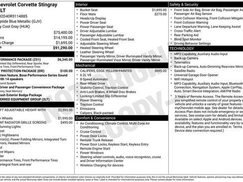 Used 2024 Chevrolet Corvette Stingray Preferred Cpe w/ Z51 Performance Package RWD image 10