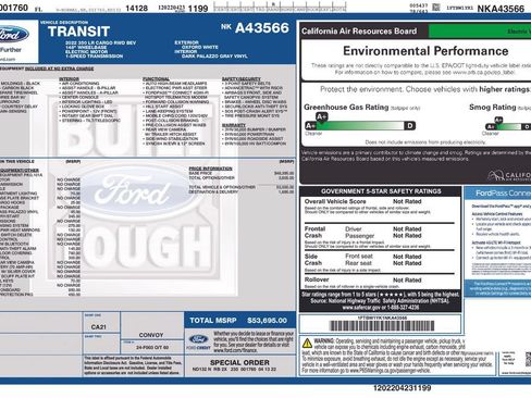 Used 2022 Ford E-Transit Low Roof w/ Load Area Protection Package RWD image 4