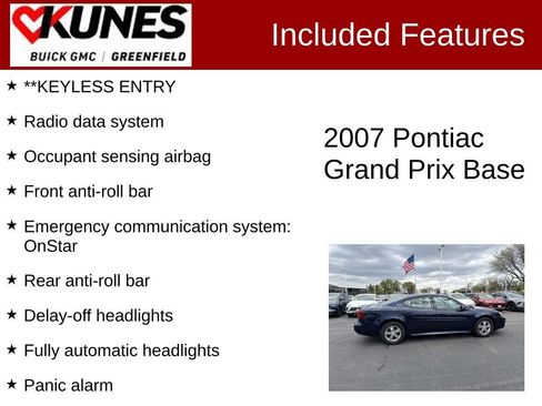 Used 2007 Pontiac Grand Prix w/ Sun And Sound Package FWD image 3