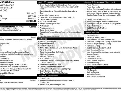 Used 2022 Kia K5 GT-Line w/ GT-Line FWD Premium Package image 3
