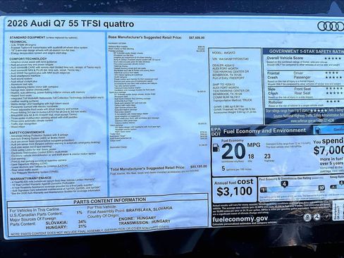 New 2026 Audi Q7 3.0T Prestige image 16