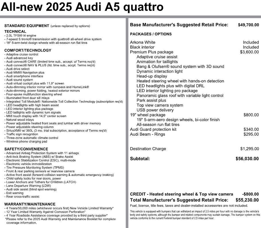 Used 2025 Audi A5 Prestige AWD/4WD image 3