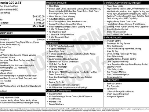 Used 2021 Genesis G70 3.3T image 3