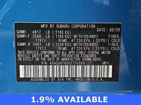 Used 2025 Subaru Crosstrek 2.5i Wilderness w/ Crosstrek Mirror Package image 36