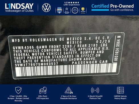 Certified 2025 Volkswagen Jetta GLI Autobahn w/ GLI Black Package image 26