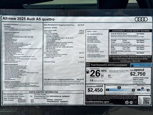 Certified 2025 Audi A5 2.0T Premium Plus w/ Premium Plus AWD/4WD image 21