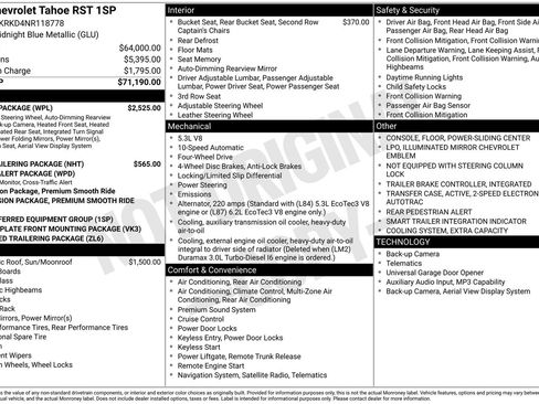 Used 2022 Chevrolet Tahoe RST w/ Luxury Package AWD/4WD image 3