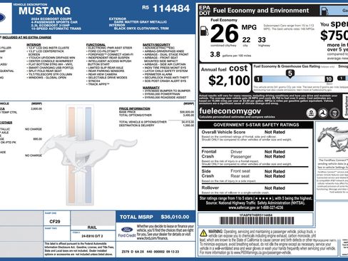 Used 2024 Ford Mustang Coupe RWD image 2