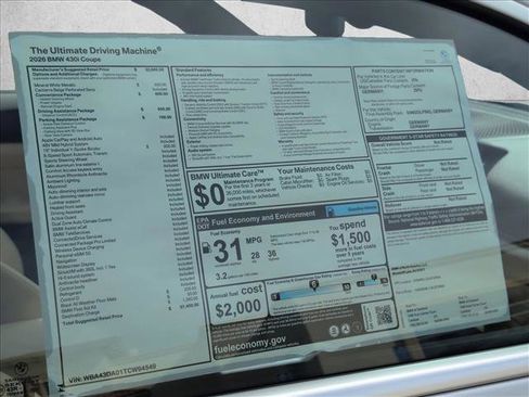 New 2026 BMW 430i Coupe w/ Parking Assistance Package RWD image 17