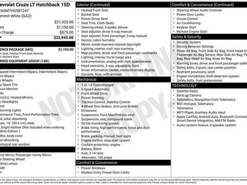Used 2017 Chevrolet Cruze LT w/ Convenience Package FWD image 17
