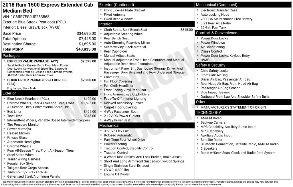 Used 2018 RAM 1500 Express w/ Express Value Package AWD/4WD image 5