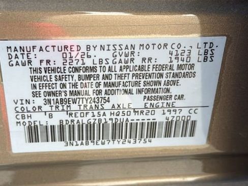 New 2026 Nissan Sentra SL w/ Floor Mat Package FWD image 30