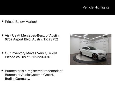 Used 2019 Alfa Romeo Giulia Ti w/ Quick Order Package 22Z Lusso image 6