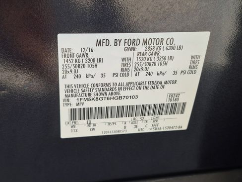Used 2017 Ford Explorer Sport w/ Equipment Group 401A AWD/4WD image 26