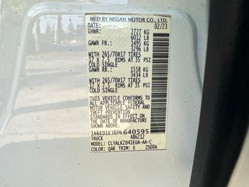 Used 2023 Nissan Frontier Pro-X w/ Technology Package RWD image 12