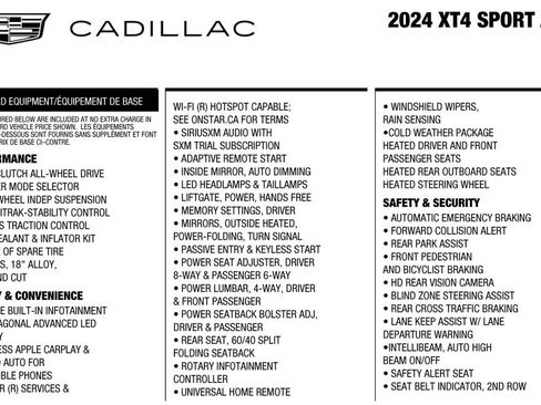 Used 2024 Cadillac XT4 Sport w/ LPO, Floor Liner Package AWD/4WD image 3