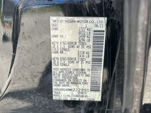 Used 2021 Nissan Frontier SV w/ Midnight Edition Floor Mats RWD image 29