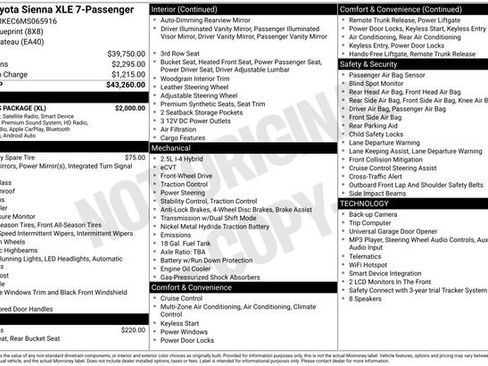 Used 2021 Toyota Sienna XLE w/ XLE Plus Package FWD image 5