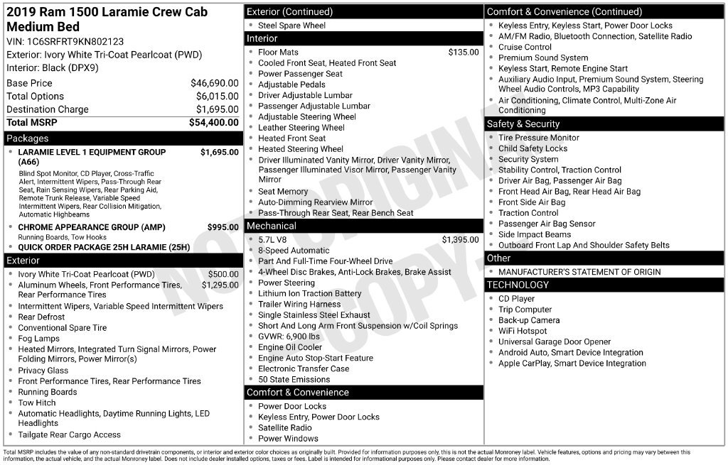 Used 2019 RAM 1500 Laramie AWD/4WD image 6