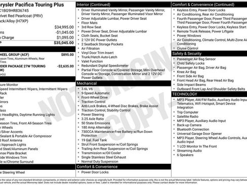Used 2017 Chrysler Pacifica Touring Plus w/ Tire & Wheel Group FWD image 2