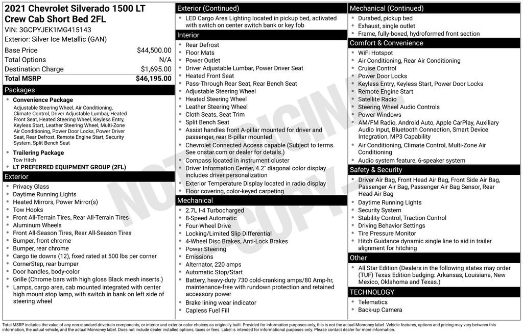 Certified 2021 Chevrolet Silverado 1500 LT AWD/4WD image 20