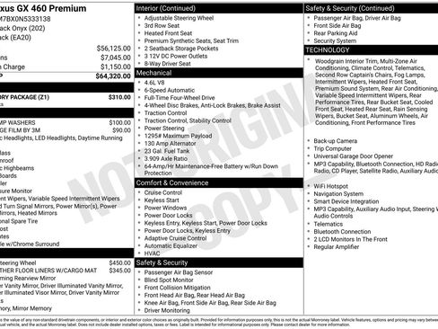 Used 2022 Lexus GX 460 Premium w/ Accessory Package AWD/4WD image 38