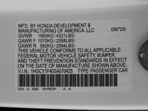 Certified 2025 Honda Accord SE image 53