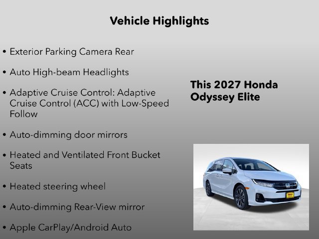 New 2027 Honda Odyssey Elite image 33