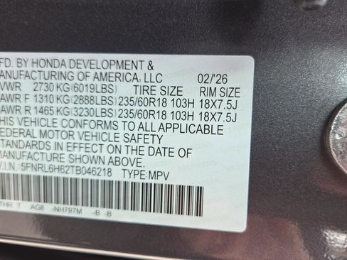 New 2026 Honda Odyssey EX-L image 20