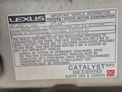 Used 2005 Lexus LX 470 4WD image 21