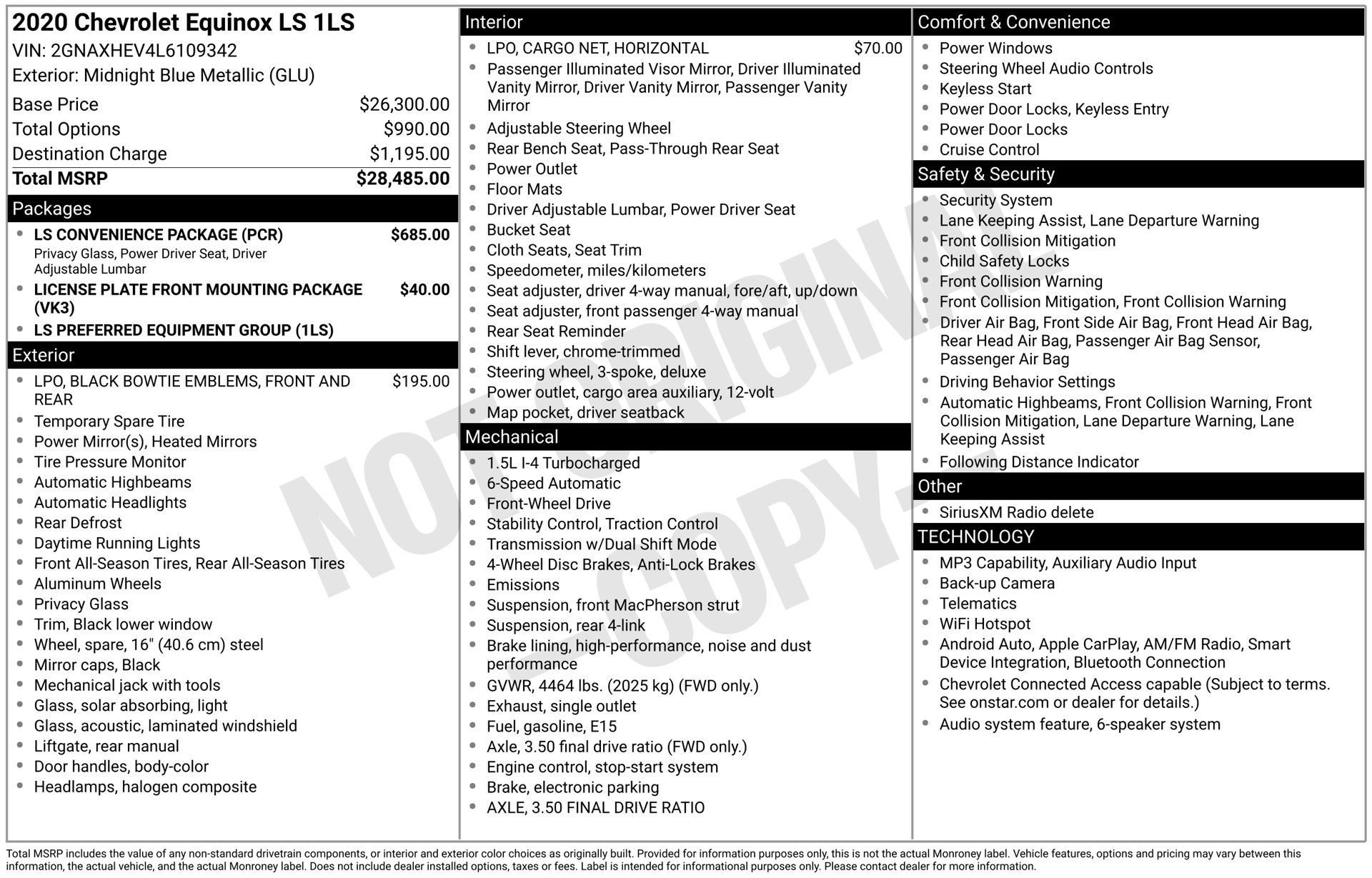 Used 2020 Chevrolet Equinox LS w/ LS Convenience Package FWD image 4