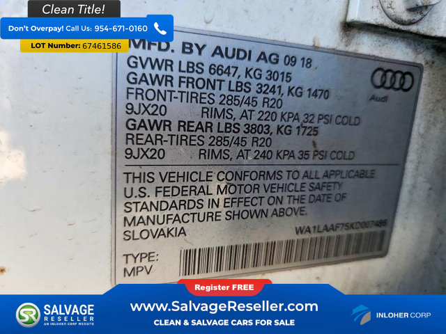 Used 2019 Audi Q7 3.0T Premium Plus w/ Premium Plus Package AWD/4WD image 15
