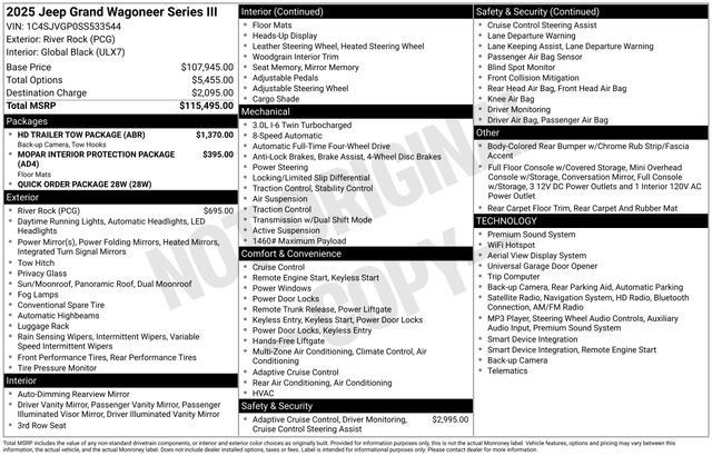 Used 2025 Jeep Grand Wagoneer Series III w/ HD Trailer Tow Package AWD/4WD image 37