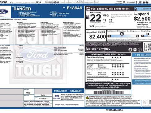 New 2025 Ford Ranger XLT w/ Equipment Group 301A High image 39