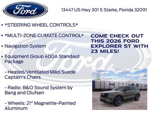 New 2026 Ford Explorer ST w/ Sun And Sound Package AWD/4WD image 15