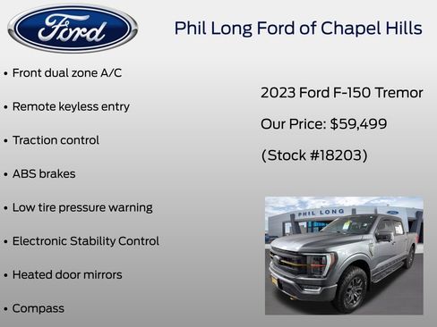 Certified 2023 Ford F150 Tremor w/ Equipment Group 402A High AWD/4WD image 40