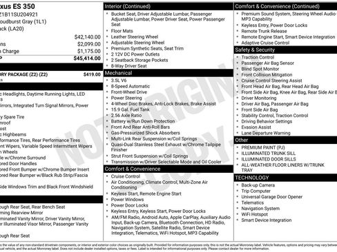 Used 2025 Lexus ES 350 w/ Accessory Package (Z2) image 1