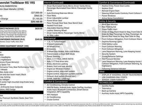 Used 2021 Chevrolet TrailBlazer RS w/ Convenience Package AWD/4WD image 38